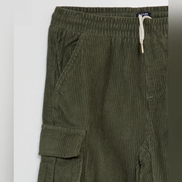 Kids Olive Cargo Corduroy Pants - Picture 4 of 4